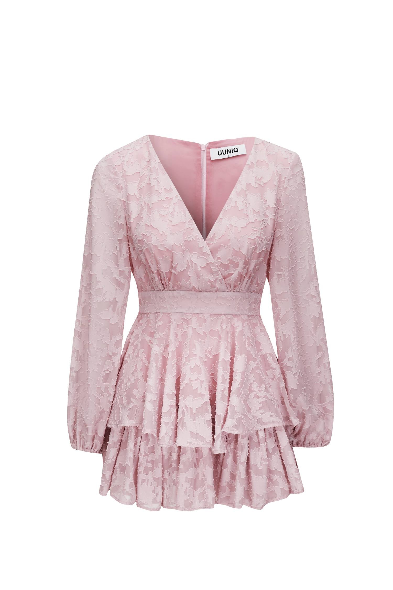 SLEEPING FAIRY Pink Long Sleeve Mini Dress